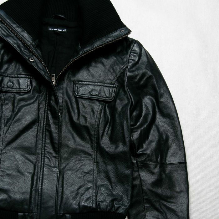 Avant Garde real leather Pilot Jacket kurtka pilotka z wysoką stójką S