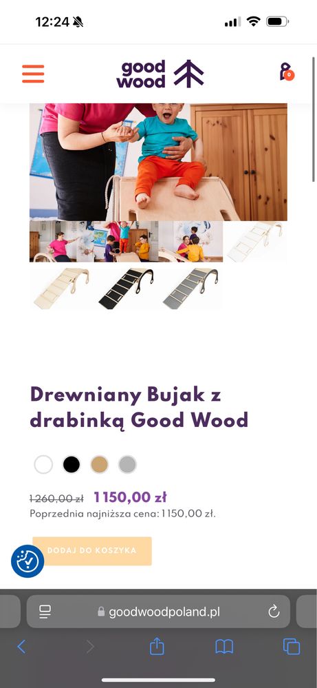 Drewniany bujak z drabinka zjezdzalnia good wood