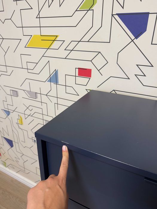 Komoda IKEA Nordmela z drążkiem na ubrania, granatowa