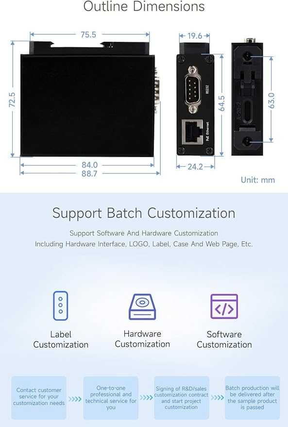 Moduł Ethernet Waveshare RS232/485/422 na RJ45 TCP/IP port szeregowy
