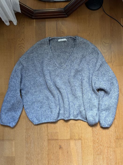 Fioletowo szary sweter