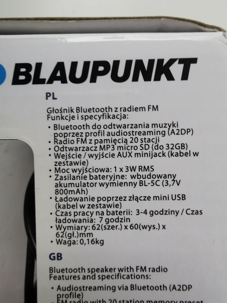 Głośnik przenośny bluetooth z radiem FM maly