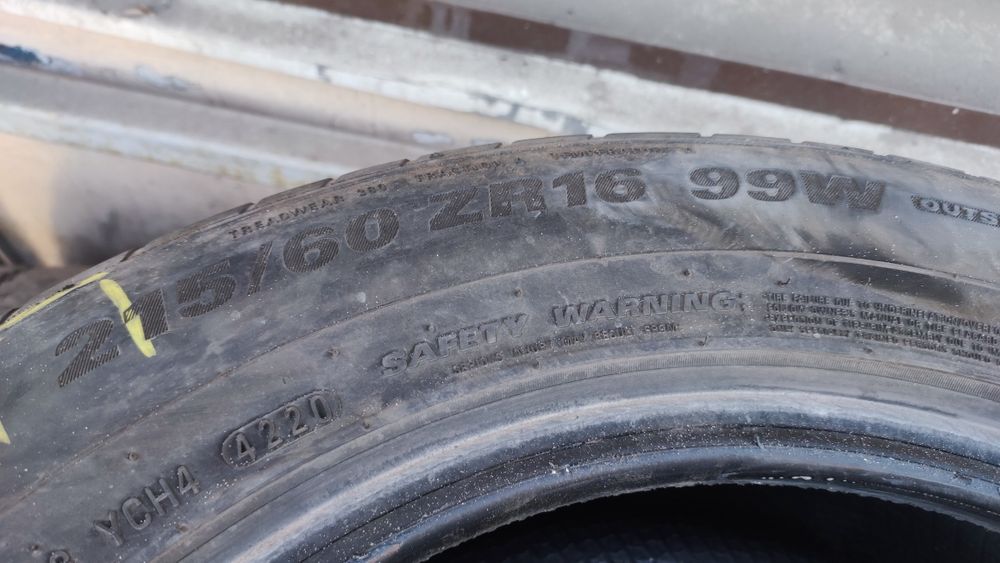 Резина летняя Kumho б/у 215/60 r 16