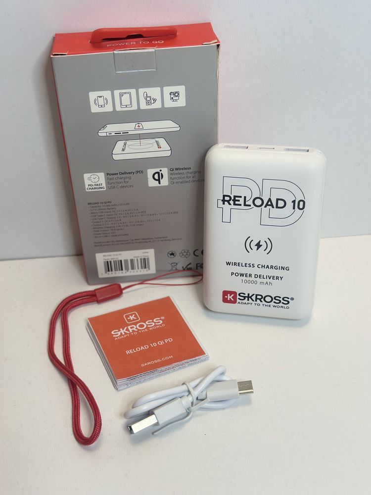 Повербанк SKROSS DN56W-PD Reload 10 Wireless Qi PD, 10000mAh, USB A+C