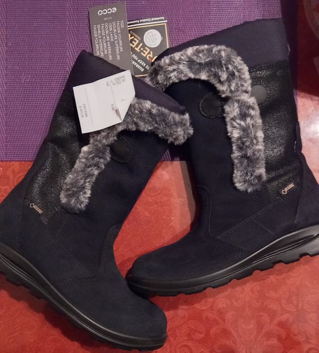 Nowe czarne kozaki dziewczece Gore-Tex ecco 30