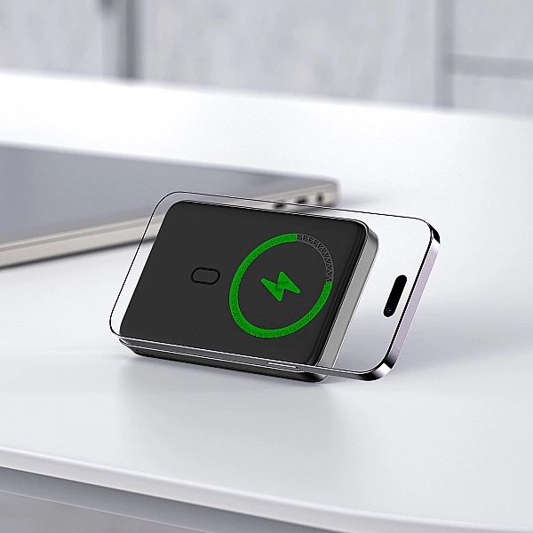 Powerbank indukcyjny Acefast M6 PD 20W 10000mAh + kabel - czarny