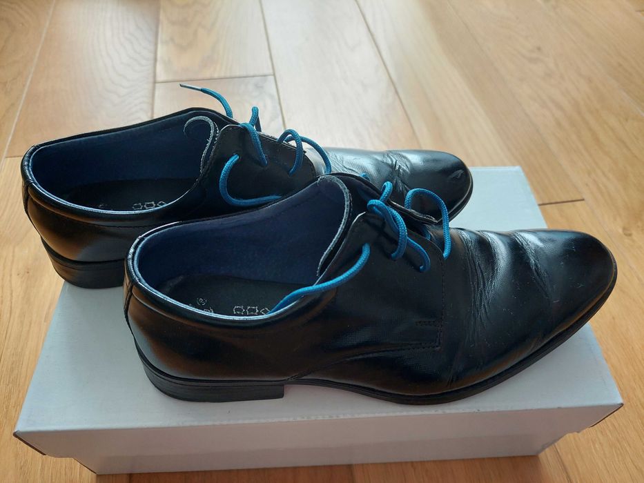 eleganckie półbuty czarne dla chłopca 34 komunia