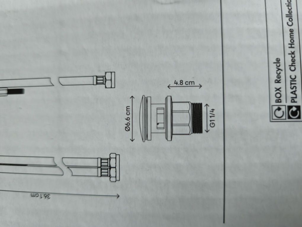 Korek automatyczny czarny umywalka cz