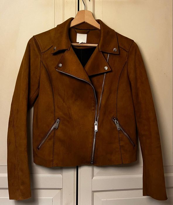 Ramoneska zamszowa H&M - karmel