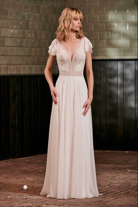 Suknia ślubna delikatna, boho, rozm. 40