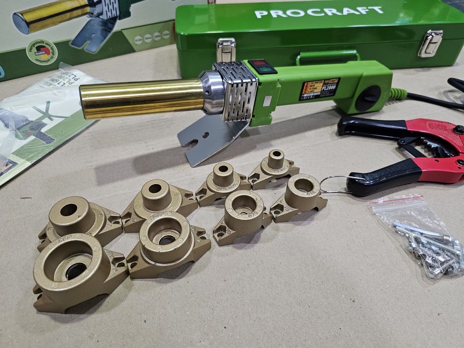 Паяльник для труб ProCraft PL2000 + Ножницы 16-32мм насадки Круглый