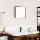 Lustro Łazienkowe LED Wędzone Dębowe 40x8.5x37 cm Drewno Inżynieryjne