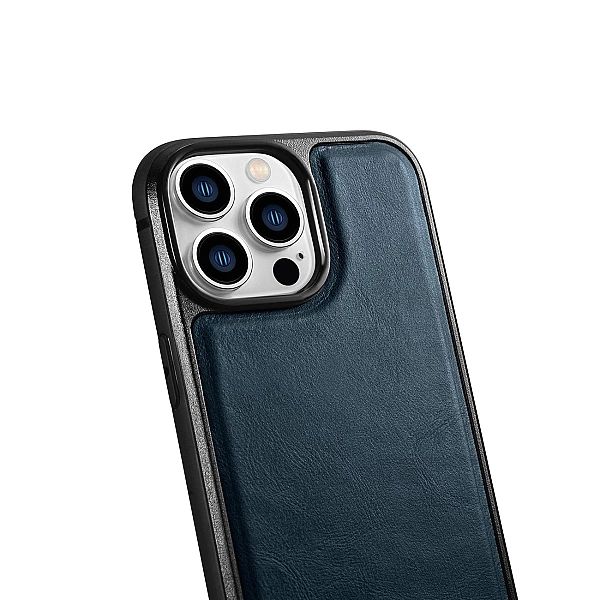 iCarer Leather Oil Wax etui pokryte naturalną skórą do iPhone 14 Pro n