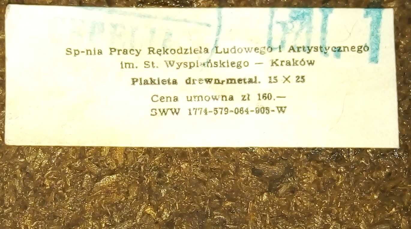 Pomnik Fryderyka Chopina - plakieta drewno-metal, SPRLiA Wyspiańskiego