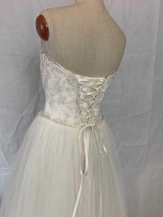 Nowa Polska Suknia Ślubna 38 M Księżniczka Tiulowa Gorset Princessa