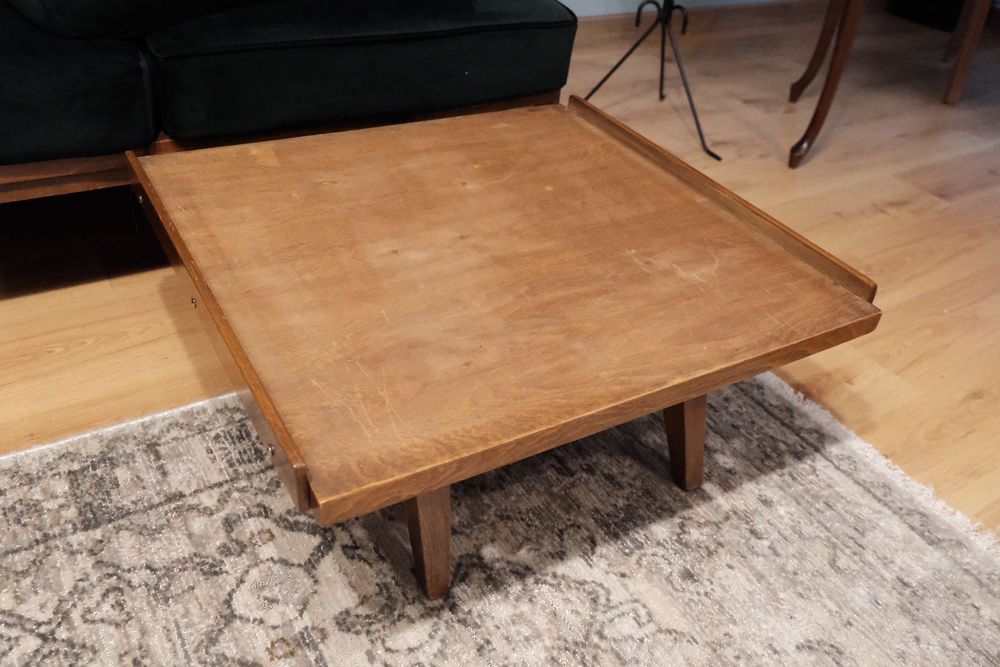 Sofa Tatra Nábytok z podnóżkiem | PRL, butelkowa zieleń, po renowacji