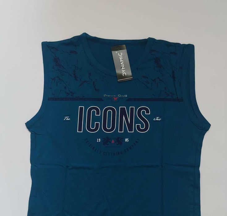 Bezrękawnik męski Koszulka bez rękawów bawełna DYNAMIC r. 3XL-  114 cm