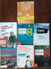 Cadernos de exercícios escolares