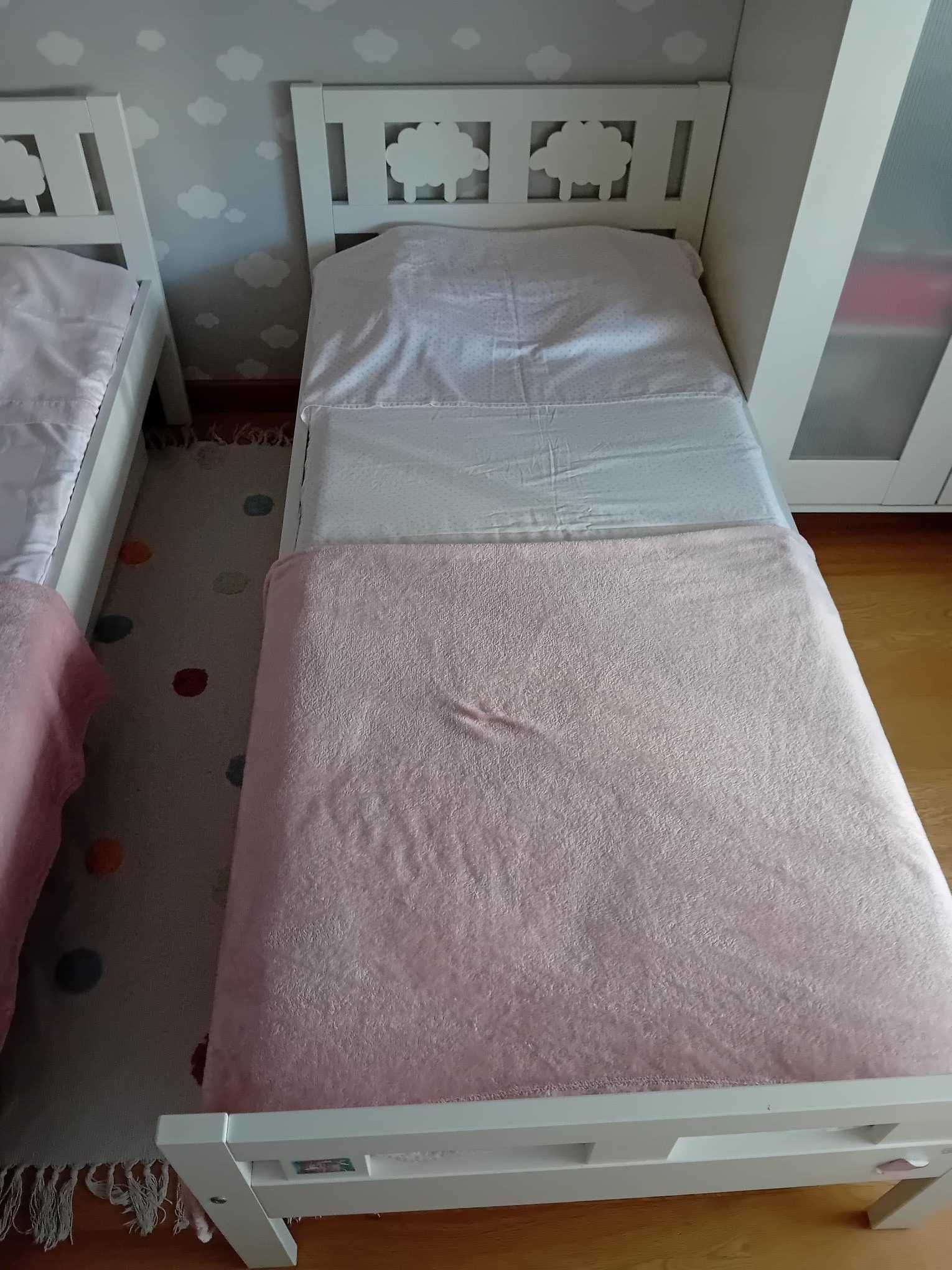 2 camas criança brancas + 2 colchões IKEA - 70x160cm