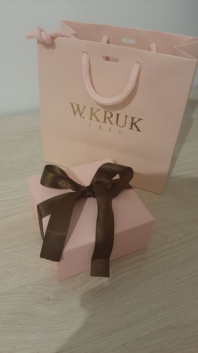 Nowy zestaw biżuterii srebrnej W. Kruk / łańcuszek i wisiorek cyrkonie