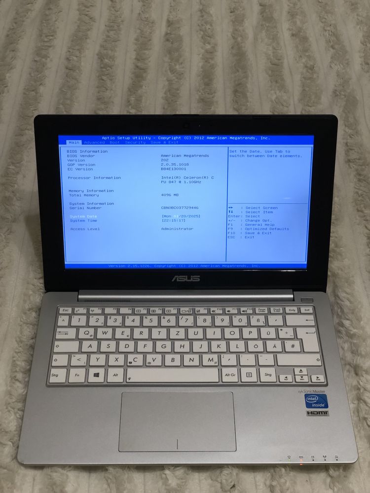Нетбук Asus F201e ОЗУ 4гб