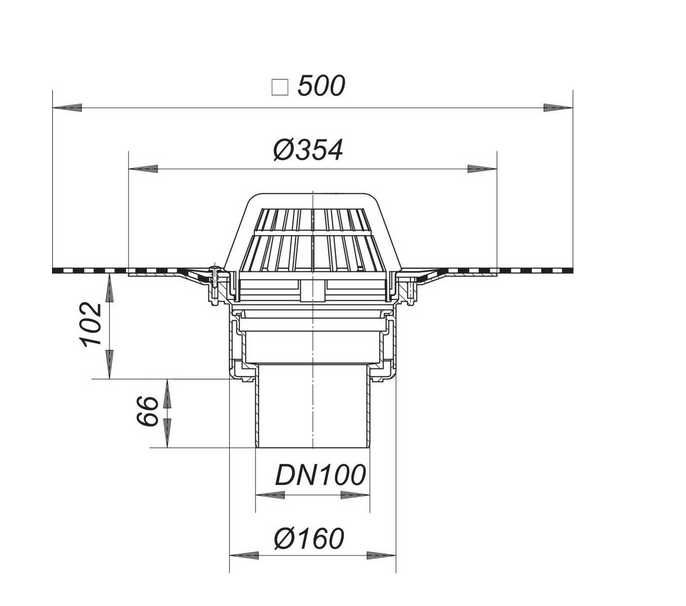 wpust dachowy Dallmer DN100