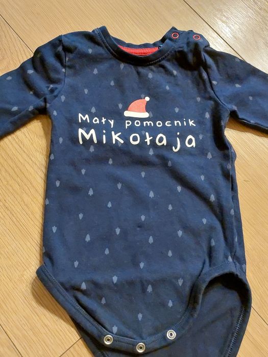 Body świąteczne długi rękaw, Mikołaj 5.10.15, rozmiar 62