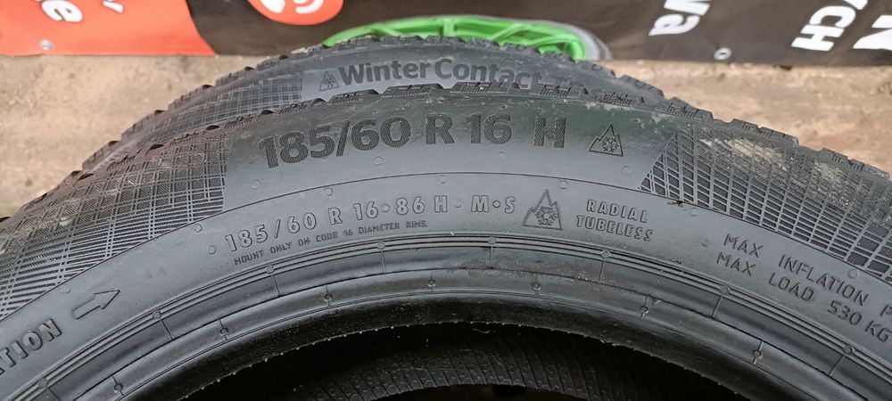 2 x opony (nr.1201) 185/60R16 86H Continental WinterContact TS860