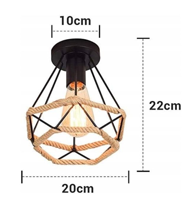 Lampa sufitowa industrialna czarna 2 szt
