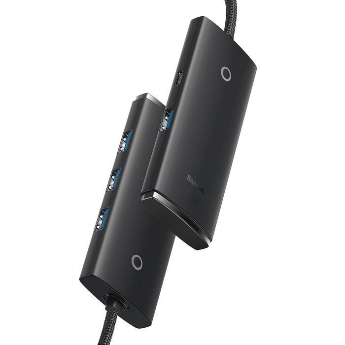 Baseus Lite Series HUB 4-Portowy (USB-A do 4xUSB-A 3.0) 0.25m czarny