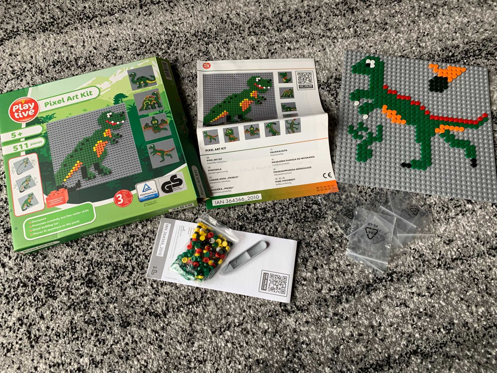 Pikselowa Plansza do wciskania Dinozaur Play Art Kit tive Pixel