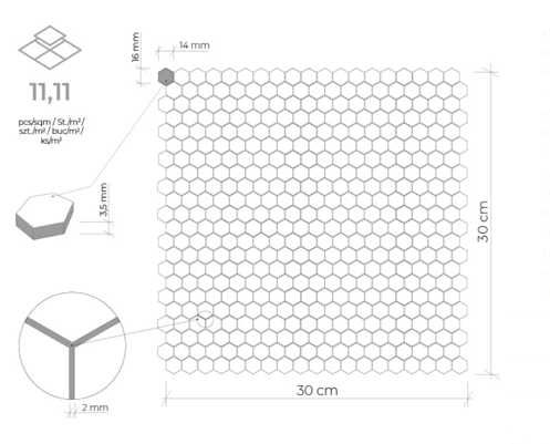 Mozaika Dunin - Allumi Gold Hexagon oraz Royal Chevron Vert