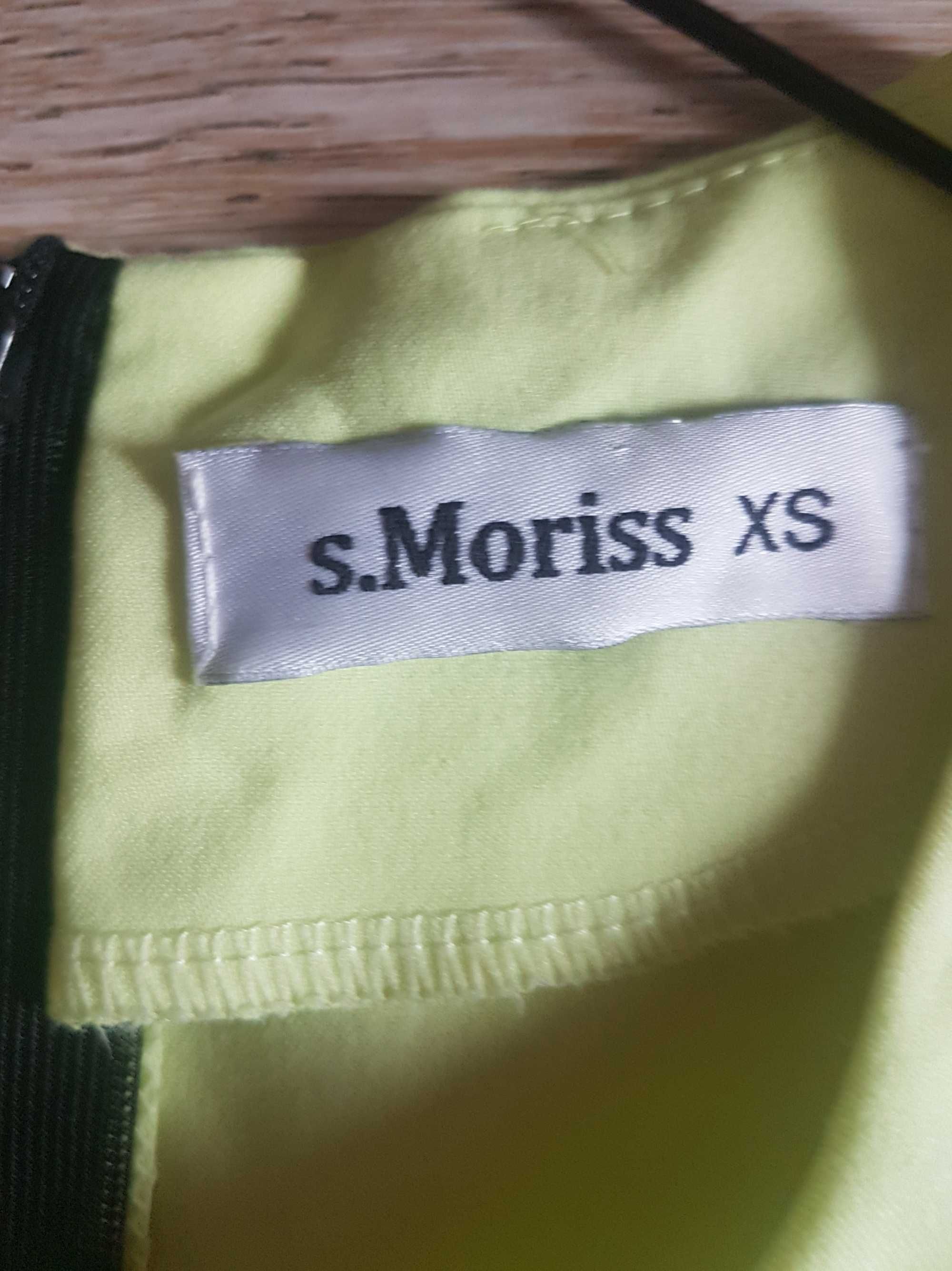Piękna sukienka cytrynowa XS S.Moriss