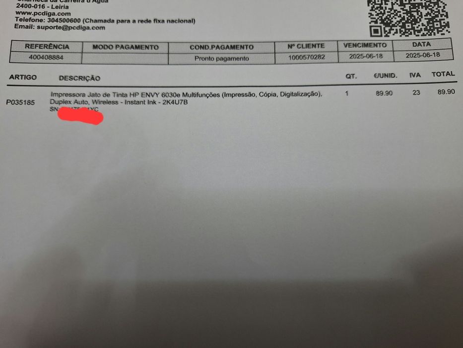 Impressora HP Envy 6030e Multifunções Wireless