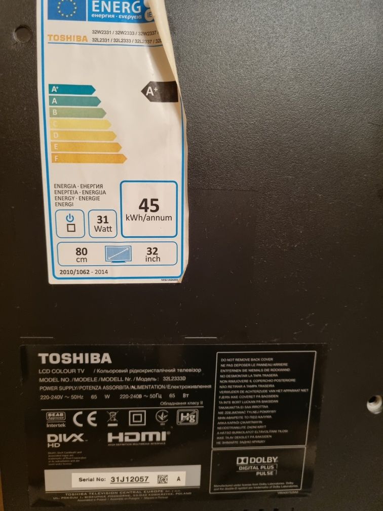 Telewizor Toshiba z tunerem naziemnym