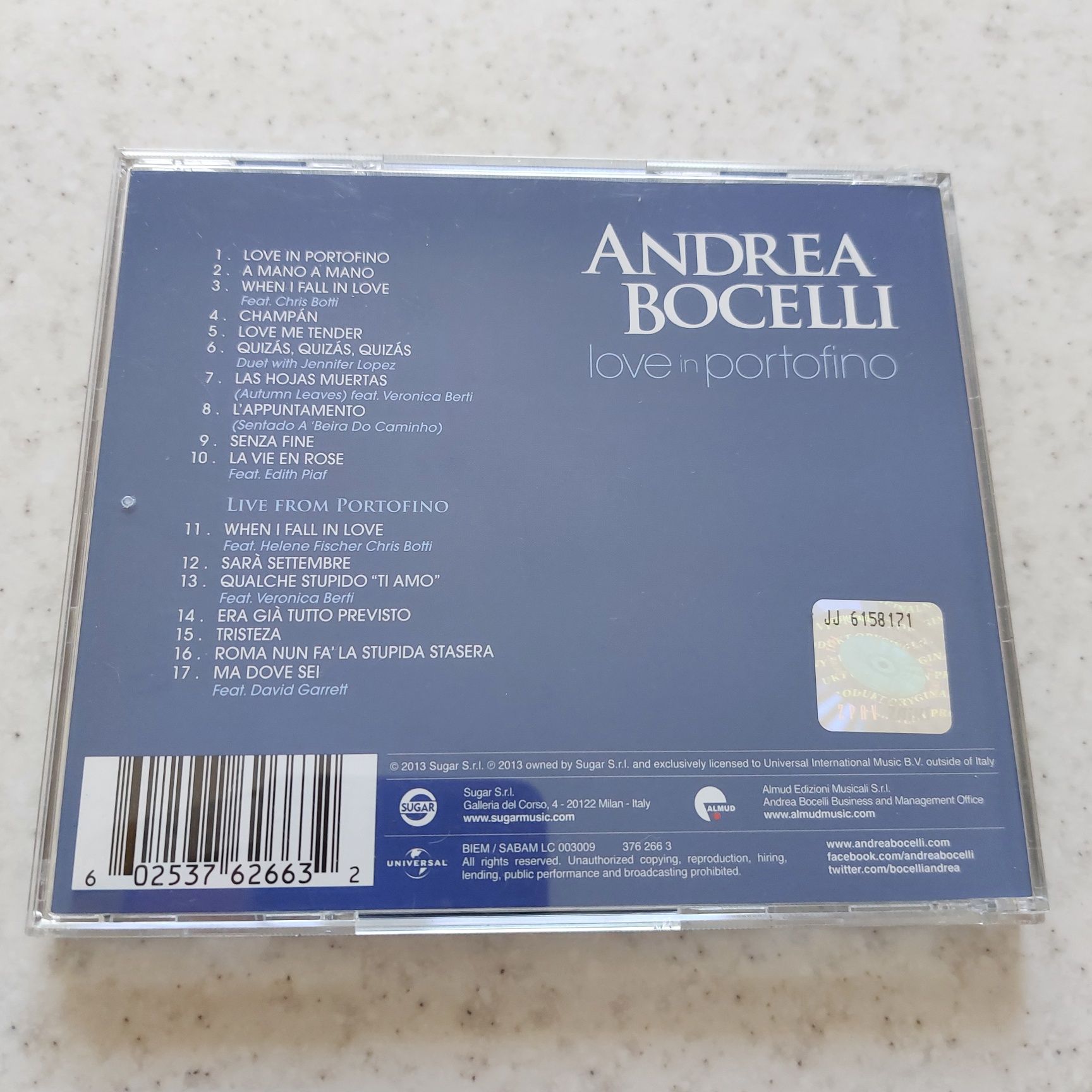 Andrea Bocielli "Love in Portofino" cd