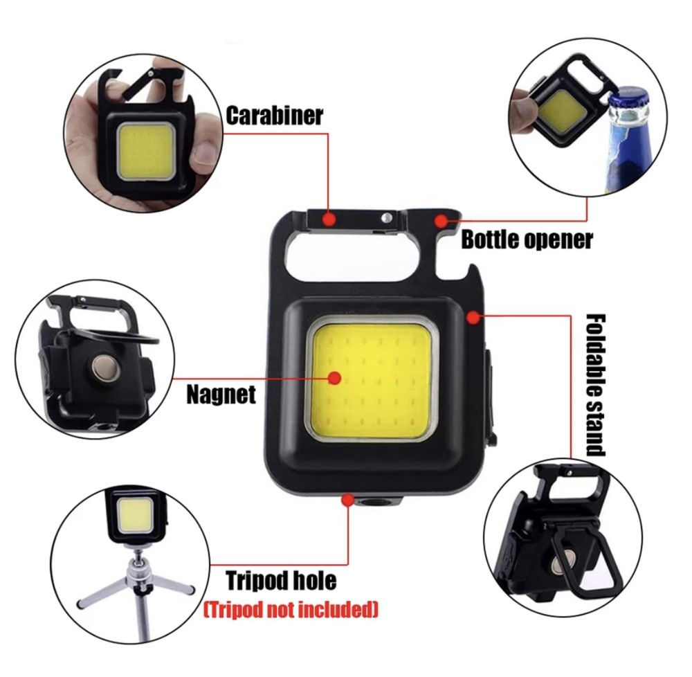 Фонарик-брелок, подзаряжаемый для кемпинга
