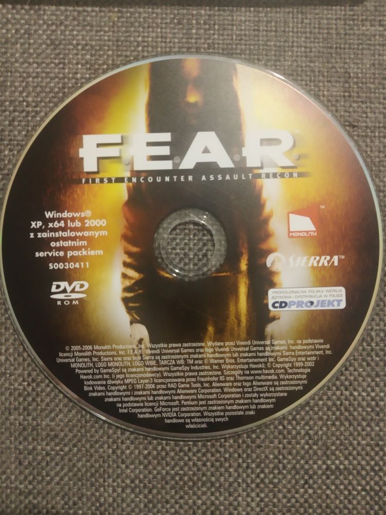 Gra FEAR F.E.A.R. Extra klasyka komputerowa  DVD PC