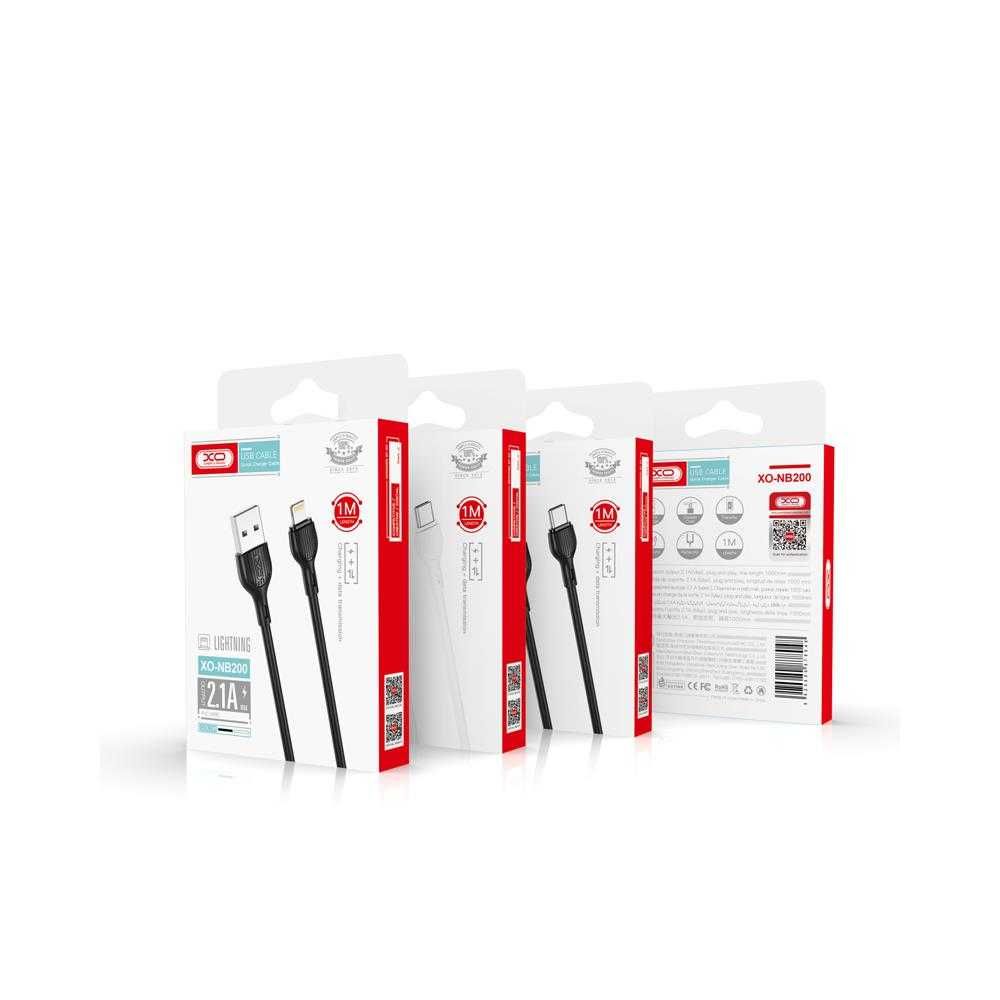 XO NB200 kabel USB - microUSB 1,0m 2.1A biały