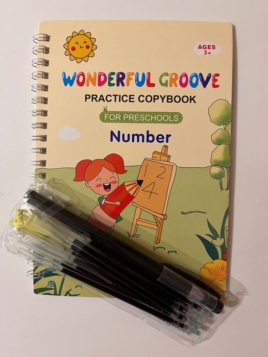 Nauka pisania cyferek dla dzieci 3+, magiczny długopis