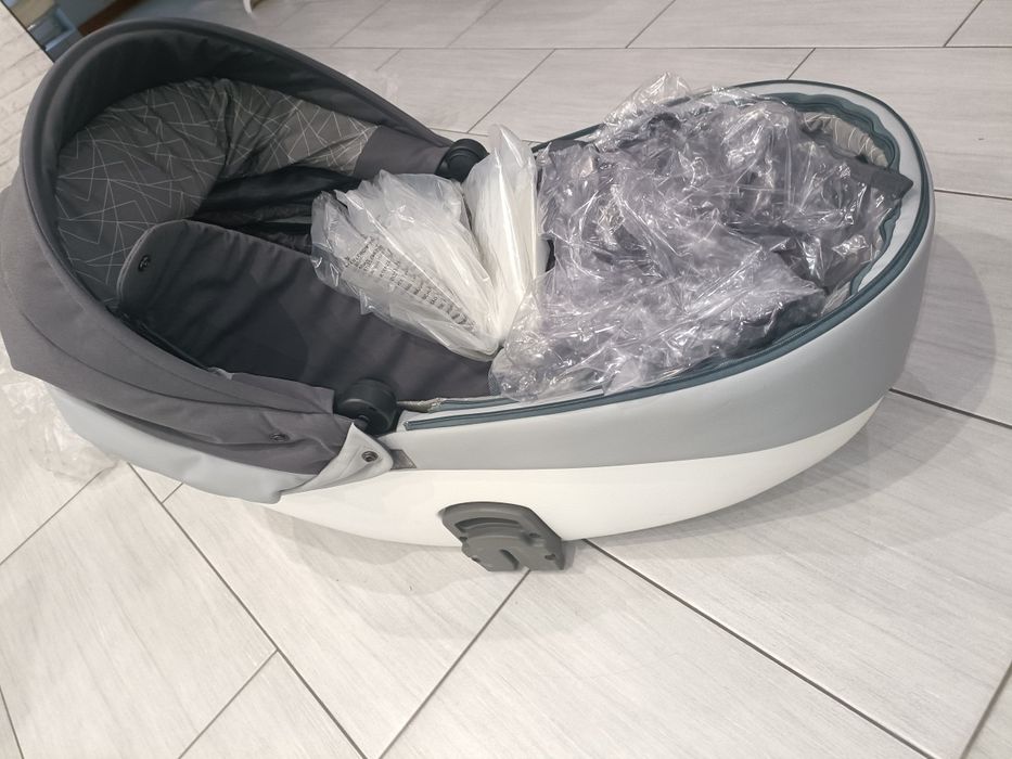 Wózek anex sport siwo-biały 2w1