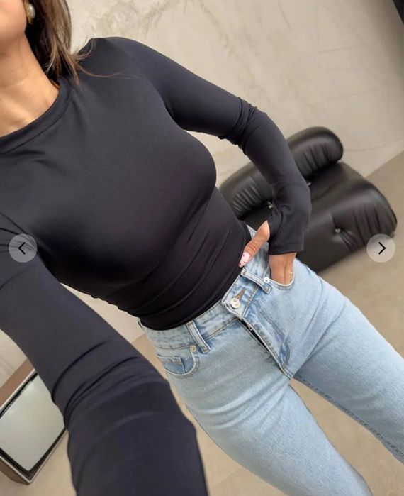 Джинси , білий бодік , лонг слів