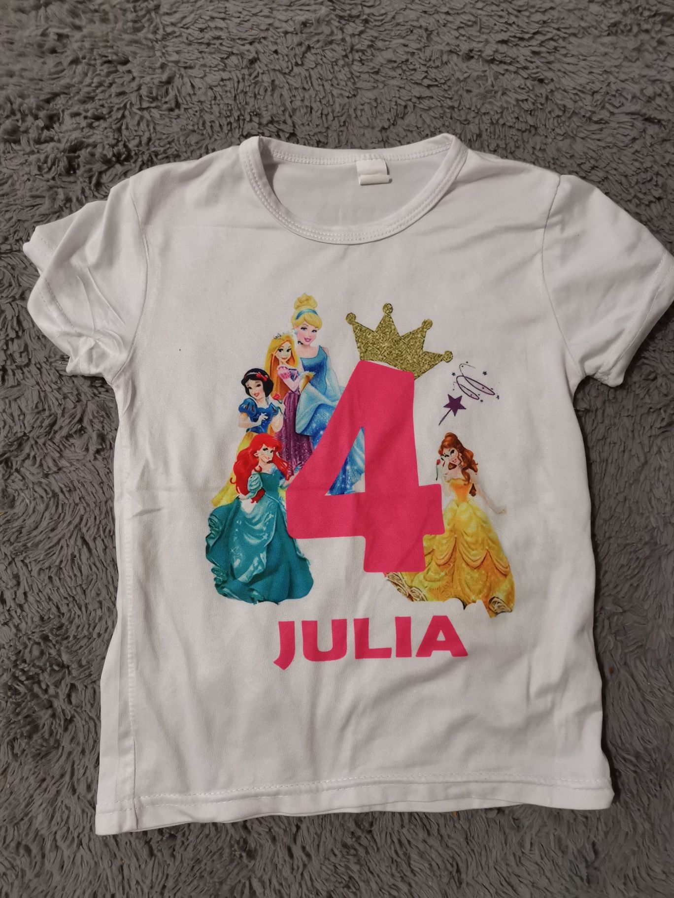 Urodzinowy T-shirt na 4 urodziny z imieniem JULIA