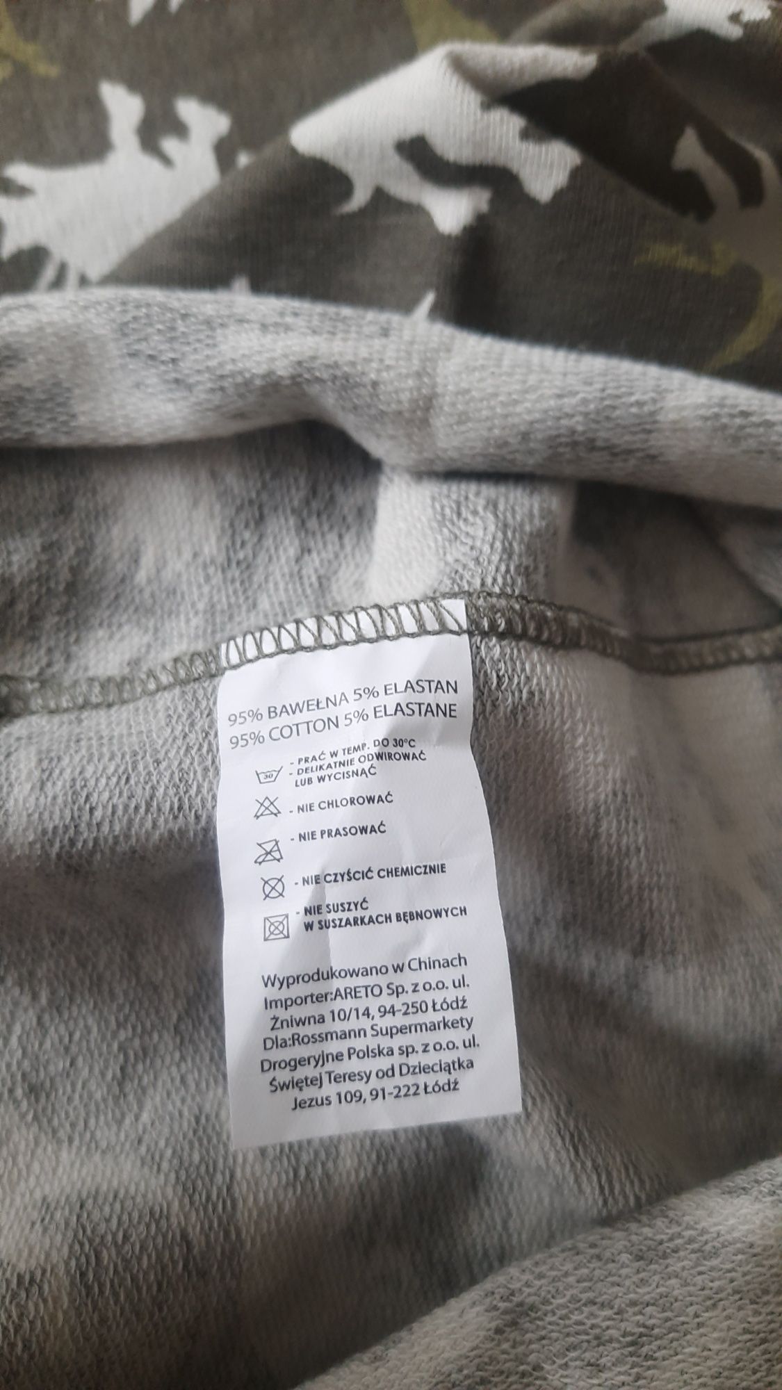 Nowa Czapka Bawełniana  z kominem w dinozaury dla 4-5latka