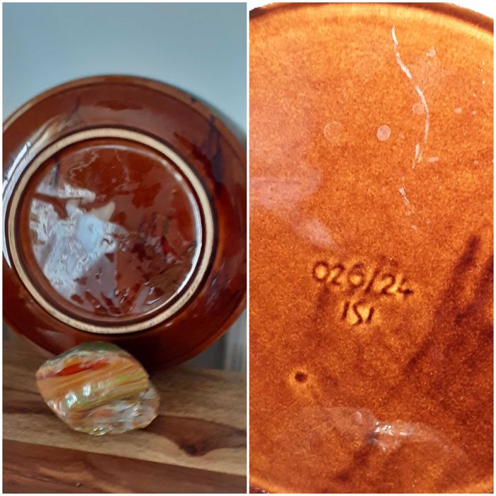 Talerz dzielony porcelit sygnowany retro