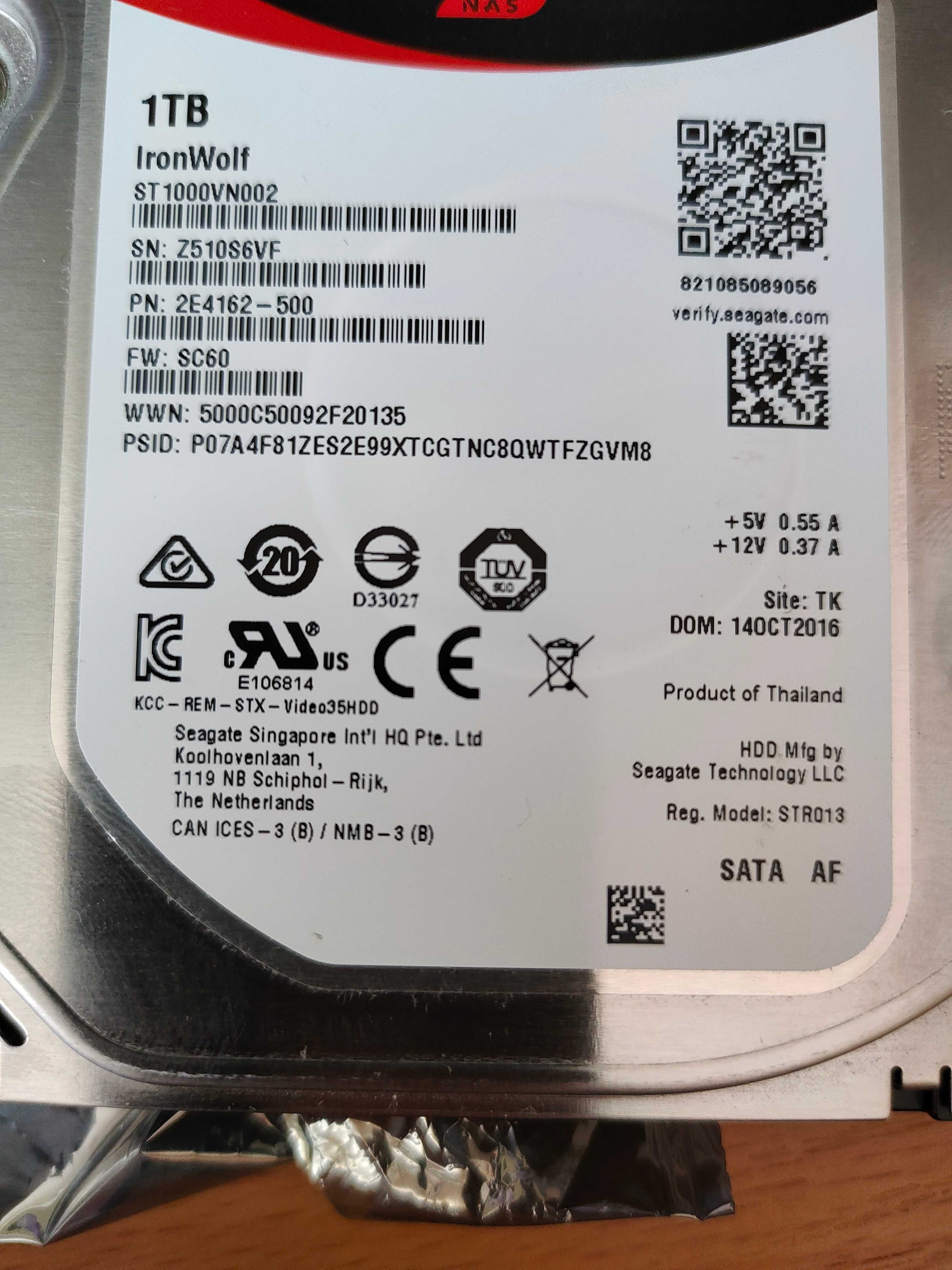 Dysk HDD 1TB Ironwolf Seagate RED LABEL, storage, NAS, SAN, drive, 3.5