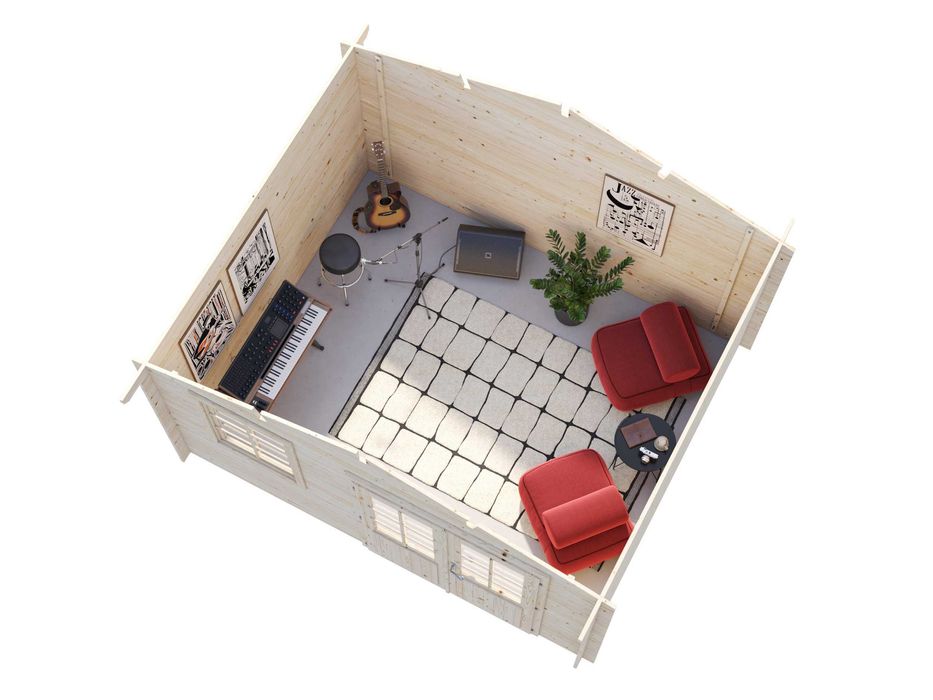 Domek letniskowy narzędziowy drewniany ogrodowy altana 3.8x3.2m 28mm