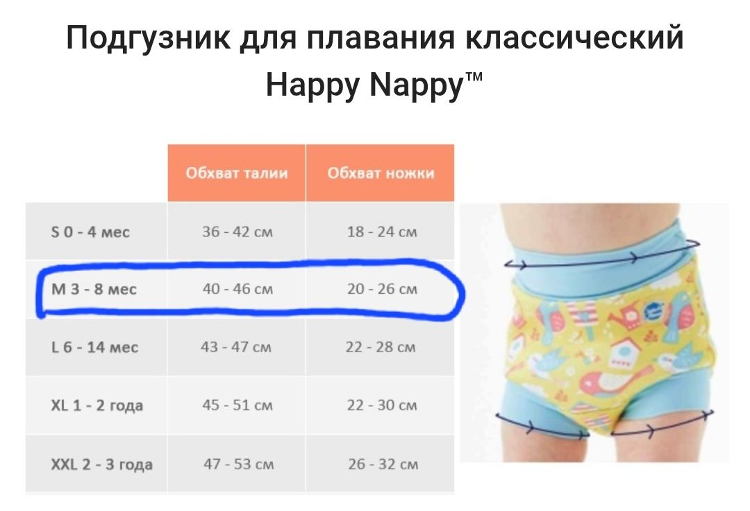 Трусики для бассейна на девочку Splash About. Размер M, на 3-9 месяцев