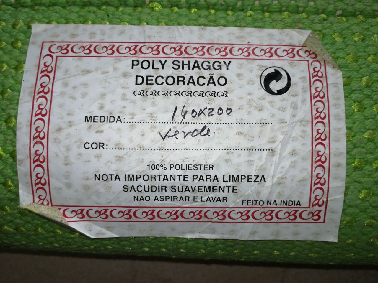Tapete Poly Shaggy Verde