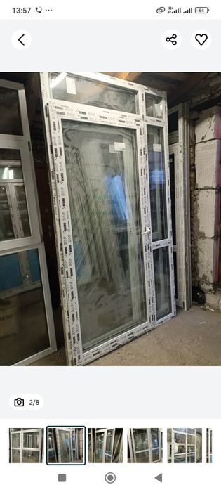 Панорамные балконные блоки  с дверью разных размеров